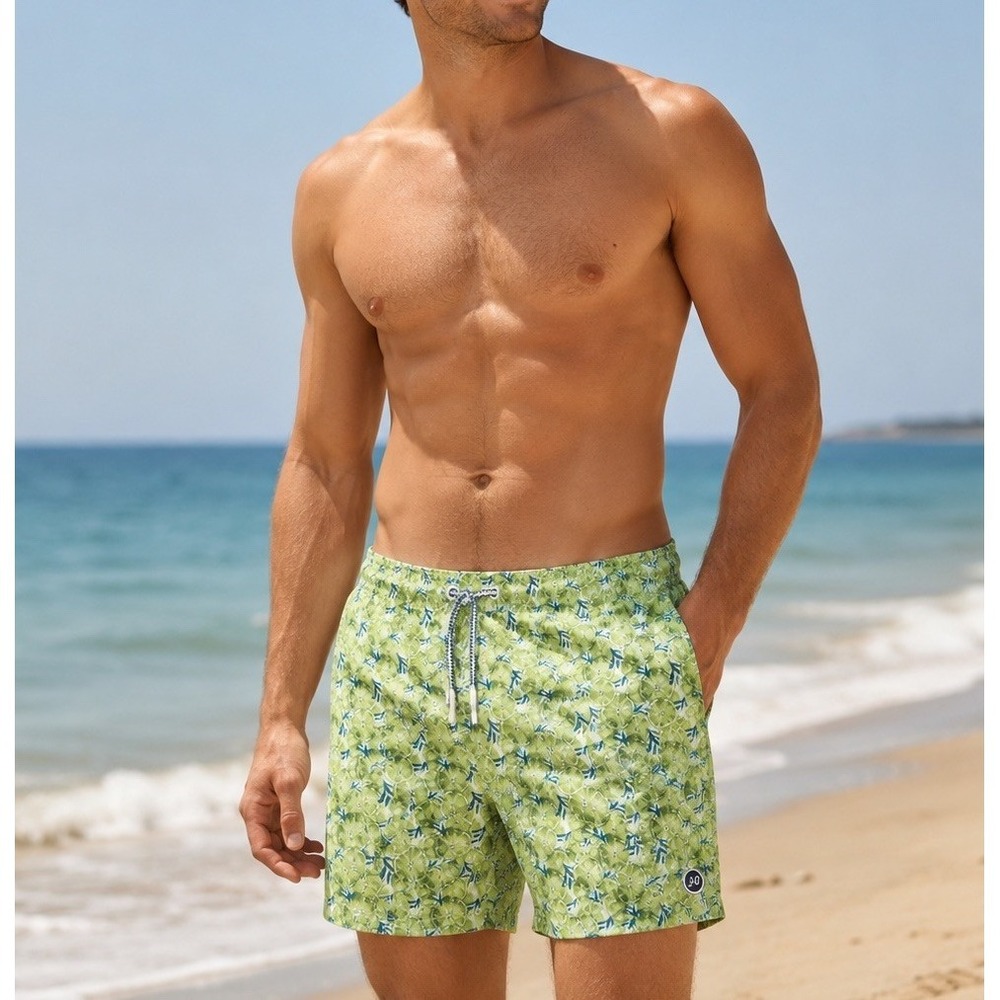 NEW Johnnie-O Copy Mens Blimey Limey Lima Surf Shorts Swim Trunks Size XXL